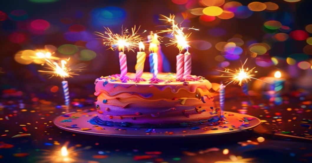 Birthday cake with candles